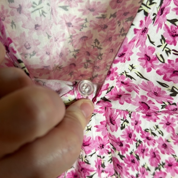 AMERICAN DREAMS Milly Wrap Dress Short Lilac/white Flower Size Large - Picture 4 of 10